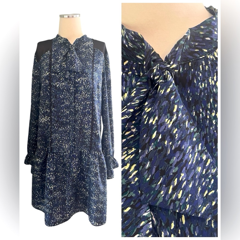 Cynthia Steffe Blue Patterned Vintage Vibes Dress Sz 12